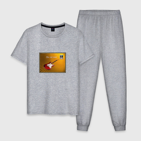 Мужская пижама хлопок с принтом Play real music в Тюмени, 100% хлопок | брюки и футболка прямого кроя, без карманов, на брюках мягкая резинка на поясе и по низу штанин
 | 