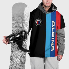 Накидка на куртку 3D с принтом Alpina   полосы бмв в Кировске, 100% полиэстер |  | 