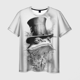 Мужская футболка 3D с принтом Лягушки в шляпе в Белгороде, 100% полиэфир | прямой крой, круглый вырез горловины, длина до линии бедер | 