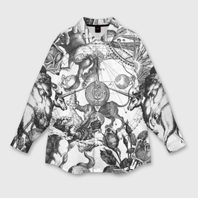 Мужская рубашка oversize 3D с принтом Зевс Посейдон и Геркулес в розах в Кировске,  |  | 