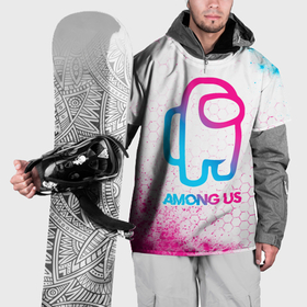 Накидка на куртку 3D с принтом Among Us neon gradient style в Тюмени, 100% полиэстер |  | Тематика изображения на принте: 