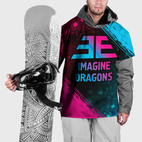 Накидка на куртку 3D с принтом Imagine Dragons   neon gradient , 100% полиэстер |  | 