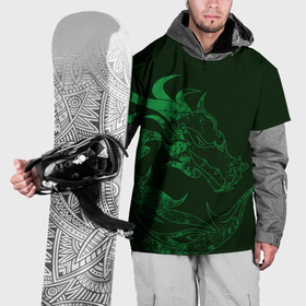 Накидка на куртку 3D с принтом Кислотный зеленый дракон в Белгороде, 100% полиэстер |  | 
