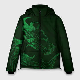 Мужская зимняя куртка 3D с принтом Кислотный зеленый дракон в Белгороде, верх — 100% полиэстер; подкладка — 100% полиэстер; утеплитель — 100% полиэстер | длина ниже бедра, свободный силуэт Оверсайз. Есть воротник-стойка, отстегивающийся капюшон и ветрозащитная планка. 

Боковые карманы с листочкой на кнопках и внутренний карман на молнии. | Тематика изображения на принте: 