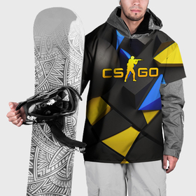 Накидка на куртку 3D с принтом CSGO blue yellow abstract , 100% полиэстер |  | 