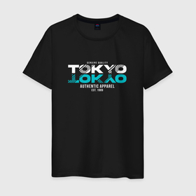 Мужская футболка хлопок с принтом Tokyo Inscription в Кировске, 100% хлопок | прямой крой, круглый вырез горловины, длина до линии бедер, слегка спущенное плечо. | 