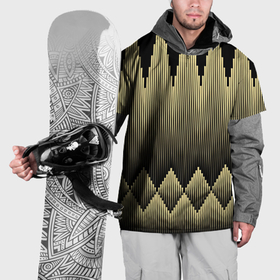 Накидка на куртку 3D с принтом Золотые ромбы на черном , 100% полиэстер |  | 