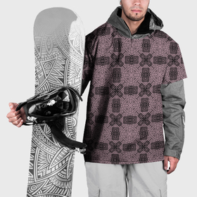 Накидка на куртку 3D с принтом Ажурный коричнево   черный узор в Тюмени, 100% полиэстер |  | 