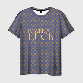 Мужская футболка 3D с принтом Powerful Luck в Курске, 100% полиэфир | прямой крой, круглый вырез горловины, длина до линии бедер | 
