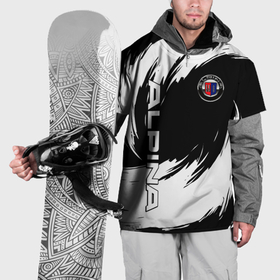 Накидка на куртку 3D с принтом Alpina   белые завихрения в Белгороде, 100% полиэстер |  | Тематика изображения на принте: 