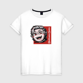 Женская футболка хлопок с принтом Baldurs gate 3 Астарион в Санкт-Петербурге, 100% хлопок | прямой крой, круглый вырез горловины, длина до линии бедер, слегка спущенное плечо | 