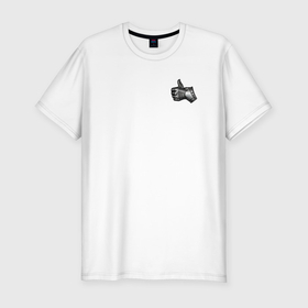 Мужская футболка хлопок Slim с принтом Baldurs Gate 3 Approve в Белгороде, 92% хлопок, 8% лайкра | приталенный силуэт, круглый вырез ворота, длина до линии бедра, короткий рукав | 