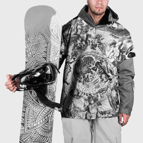 Накидка на куртку 3D с принтом Тату битвы ангелов и демонов в Кировске, 100% полиэстер |  | Тематика изображения на принте: 