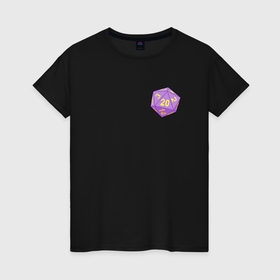 Женская футболка хлопок с принтом Baldurs Gate 3 D20 в Петрозаводске, 100% хлопок | прямой крой, круглый вырез горловины, длина до линии бедер, слегка спущенное плечо | 