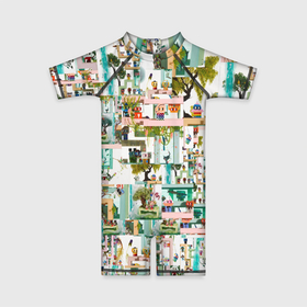 Детский купальный костюм 3D с принтом NFTcity в городе Новоалтайск, Полиэстер 85%, Спандекс 15% | застежка на молнии на спине | 