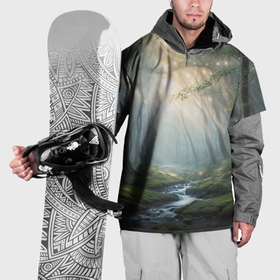 Накидка на куртку 3D с принтом Утро в летнем  лесу в Екатеринбурге, 100% полиэстер |  | 