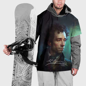 Накидка на куртку 3D с принтом Портрет Пушкина с подписью в Белгороде, 100% полиэстер |  | Тематика изображения на принте: 