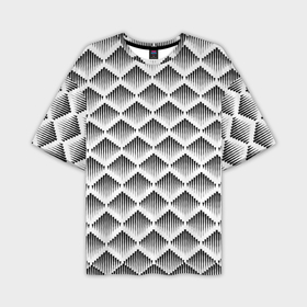 Мужская футболка oversize 3D с принтом Ромбы из черных треугольников в Белгороде,  |  | 