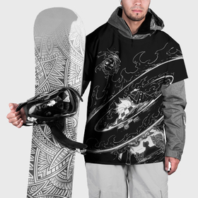 Накидка на куртку 3D с принтом Танджиро против луны   Клинок демонов в Новосибирске, 100% полиэстер |  | Тематика изображения на принте: 