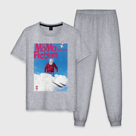 Мужская пижама хлопок с принтом MoMo   Небесный слалом в Курске, 100% хлопок | брюки и футболка прямого кроя, без карманов, на брюках мягкая резинка на поясе и по низу штанин
 | 