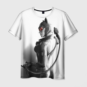 Мужская футболка 3D с принтом Секси женщина кошка , 100% полиэфир | прямой крой, круглый вырез горловины, длина до линии бедер | 