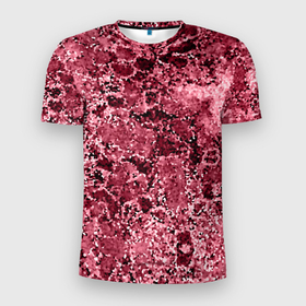 Мужская футболка 3D Slim с принтом Мозаичный узор в коричнево красных тонах в Белгороде, 100% полиэстер с улучшенными характеристиками | приталенный силуэт, круглая горловина, широкие плечи, сужается к линии бедра | 