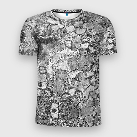 Мужская футболка 3D Slim с принтом Черно белый мозаичный узор в Белгороде, 100% полиэстер с улучшенными характеристиками | приталенный силуэт, круглая горловина, широкие плечи, сужается к линии бедра | 