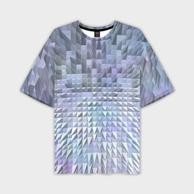 Мужская футболка oversize 3D с принтом Серые и голубые пирамиды в Тюмени,  |  | 
