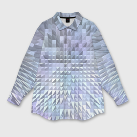 Мужская рубашка oversize 3D с принтом Серые и голубые пирамиды ,  |  | 