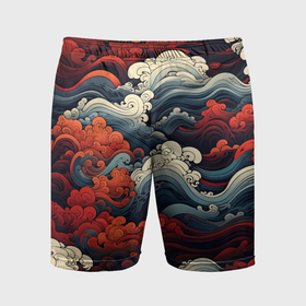 Мужские шорты спортивные с принтом Японское море в Белгороде,  |  | 