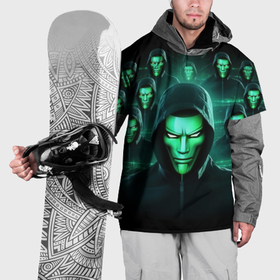 Накидка на куртку 3D с принтом Анонимусы нейросеть , 100% полиэстер |  | Тематика изображения на принте: 