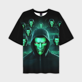 Мужская футболка oversize 3D с принтом Анонимусы нейросеть в Екатеринбурге,  |  | Тематика изображения на принте: 
