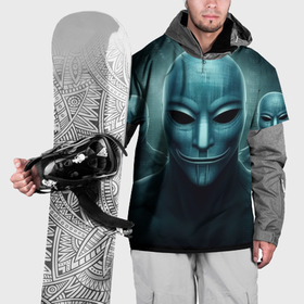 Накидка на куртку 3D с принтом Анонимусы   пришельцы в Екатеринбурге, 100% полиэстер |  | Тематика изображения на принте: 