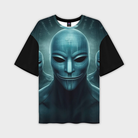Мужская футболка oversize 3D с принтом Анонимусы   пришельцы ,  |  | 