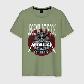 Мужская футболка хлопок с принтом Металлика рок легенда в Санкт-Петербурге, 100% хлопок | прямой крой, круглый вырез горловины, длина до линии бедер, слегка спущенное плечо. | 