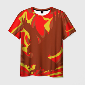 Мужская футболка 3D с принтом Огненный сокол в Белгороде, 100% полиэфир | прямой крой, круглый вырез горловины, длина до линии бедер | 