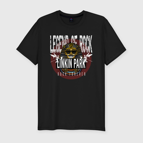 Мужская футболка хлопок Slim с принтом Linkin Park рок легенда в Кировске, 92% хлопок, 8% лайкра | приталенный силуэт, круглый вырез ворота, длина до линии бедра, короткий рукав | 