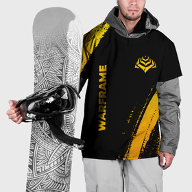 Накидка на куртку 3D с принтом Warframe   gold gradient: надпись, символ в Екатеринбурге, 100% полиэстер |  | 