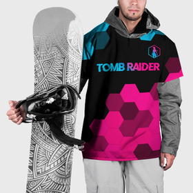 Накидка на куртку 3D с принтом Tomb Raider   neon gradient: символ сверху в Курске, 100% полиэстер |  | Тематика изображения на принте: 