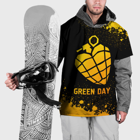 Накидка на куртку 3D с принтом Green Day   gold gradient в Курске, 100% полиэстер |  | Тематика изображения на принте: 