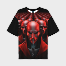 Мужская футболка oversize 3D с принтом Отряд красных анонимусов в Петрозаводске,  |  | 