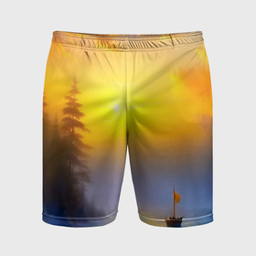 Мужские шорты спортивные с принтом Рассвет на море в Курске,  |  | 