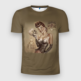 Мужская футболка 3D Slim с принтом Lordi To beast or not to beast в Тюмени, 100% полиэстер с улучшенными характеристиками | приталенный силуэт, круглая горловина, широкие плечи, сужается к линии бедра | Тематика изображения на принте: 