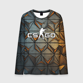 Мужской лонгслив 3D с принтом CSGO объемные   плиты в городе Новоалтайск, 100% полиэстер | длинные рукава, круглый вырез горловины, полуприлегающий силуэт | 