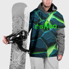 Накидка на куртку 3D с принтом CSGO разлом зеленых  плит в Белгороде, 100% полиэстер |  | Тематика изображения на принте: 