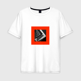 Мужская футболка хлопок Oversize с принтом Archi red в Тюмени, 100% хлопок | свободный крой, круглый ворот, “спинка” длиннее передней части | Тематика изображения на принте: 