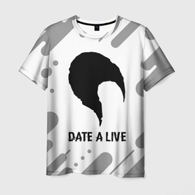 Мужская футболка 3D с принтом Date A Live glitch на светлом фоне в Санкт-Петербурге, 100% полиэфир | прямой крой, круглый вырез горловины, длина до линии бедер | Тематика изображения на принте: 