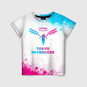 Детская футболка 3D с принтом Tokyo Revengers neon gradient style в Белгороде, 100% гипоаллергенный полиэфир | прямой крой, круглый вырез горловины, длина до линии бедер, чуть спущенное плечо, ткань немного тянется | Тематика изображения на принте: 