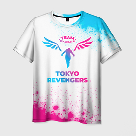 Мужская футболка 3D с принтом Tokyo Revengers neon gradient style в Кировске, 100% полиэфир | прямой крой, круглый вырез горловины, длина до линии бедер | 