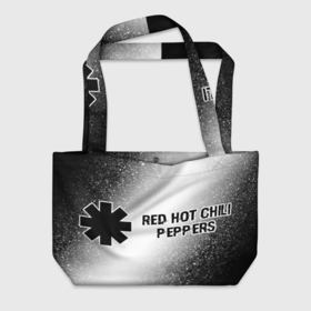 Пляжная сумка 3D с принтом Red Hot Chili Peppers glitch на светлом фоне: надпись и символ в Тюмени, 100% полиэстер | застегивается на металлическую кнопку; внутренний карман застегивается на молнию. Стенки укреплены специальным мягким материалом, чтобы защитить содержимое от несильных ударов
 | 